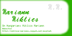 mariann miklics business card